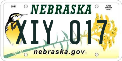NE license plate XIY017