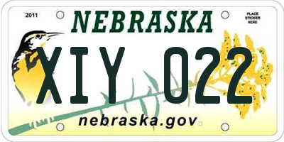 NE license plate XIY022