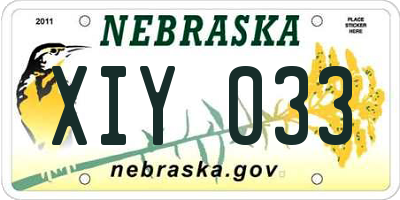 NE license plate XIY033