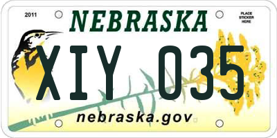 NE license plate XIY035
