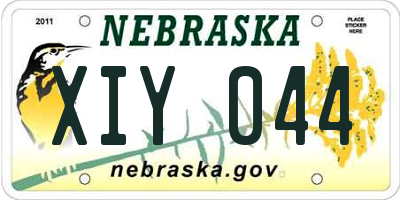 NE license plate XIY044