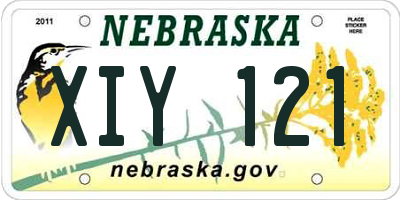 NE license plate XIY121