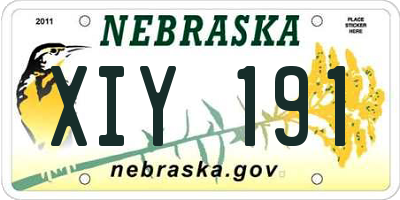 NE license plate XIY191