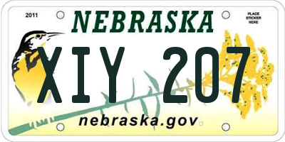 NE license plate XIY207