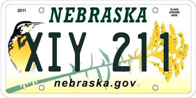 NE license plate XIY211