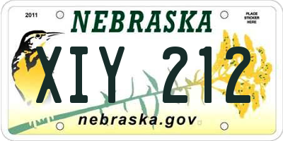 NE license plate XIY212