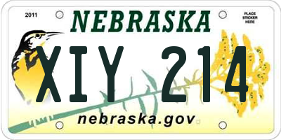 NE license plate XIY214