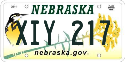 NE license plate XIY217