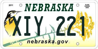 NE license plate XIY221