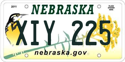 NE license plate XIY225