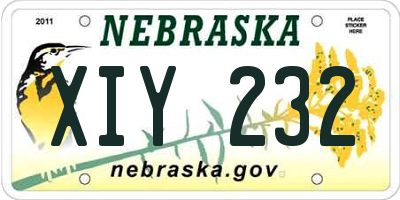 NE license plate XIY232
