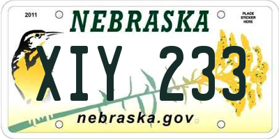 NE license plate XIY233