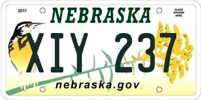 NE license plate XIY237