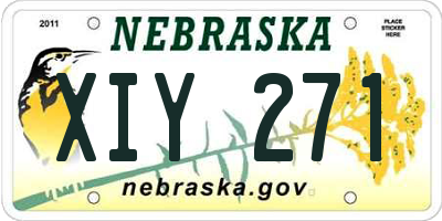 NE license plate XIY271