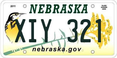 NE license plate XIY321