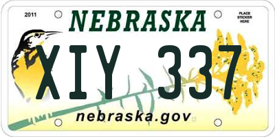 NE license plate XIY337