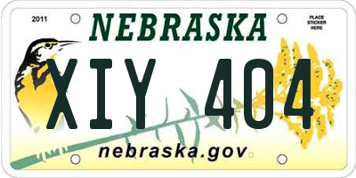 NE license plate XIY404