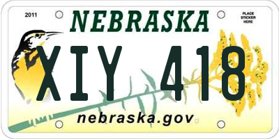 NE license plate XIY418