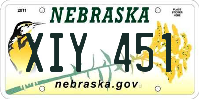 NE license plate XIY451