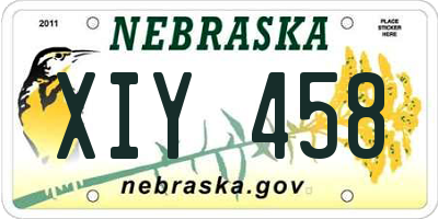NE license plate XIY458