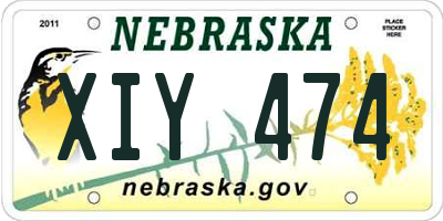 NE license plate XIY474