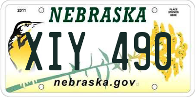 NE license plate XIY490