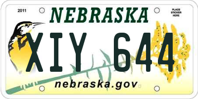 NE license plate XIY644