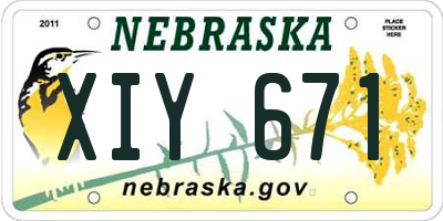 NE license plate XIY671