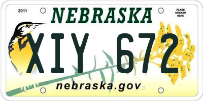 NE license plate XIY672