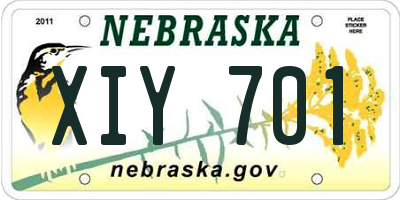 NE license plate XIY701