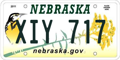 NE license plate XIY717