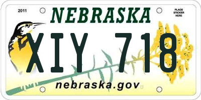 NE license plate XIY718