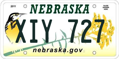 NE license plate XIY727
