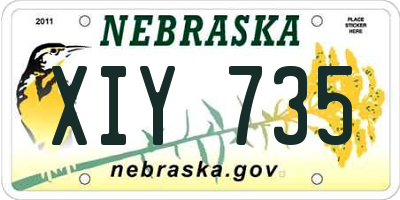 NE license plate XIY735