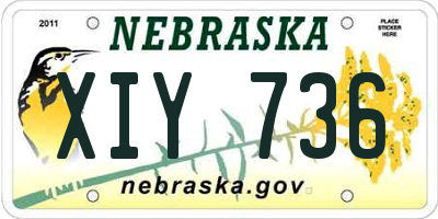 NE license plate XIY736