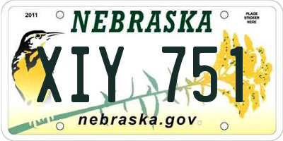 NE license plate XIY751
