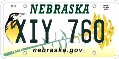 NE license plate XIY760