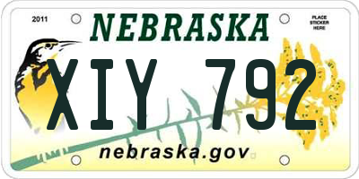 NE license plate XIY792