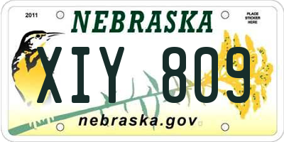 NE license plate XIY809