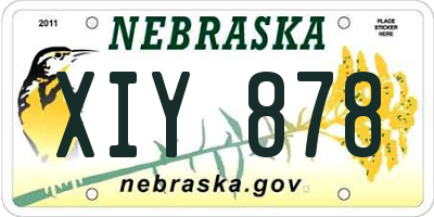 NE license plate XIY878