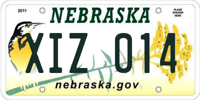 NE license plate XIZ014