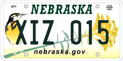 NE license plate XIZ015