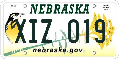 NE license plate XIZ019