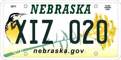 NE license plate XIZ020