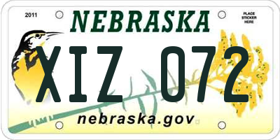 NE license plate XIZ072