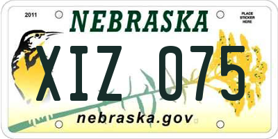 NE license plate XIZ075