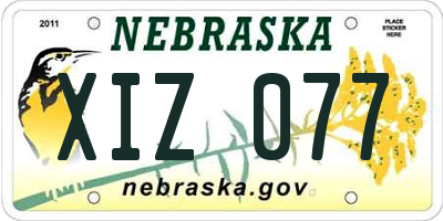NE license plate XIZ077