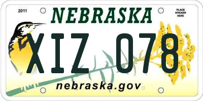 NE license plate XIZ078