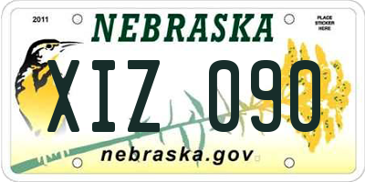 NE license plate XIZ090