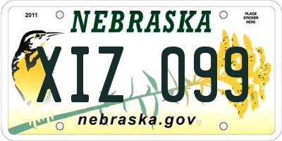 NE license plate XIZ099